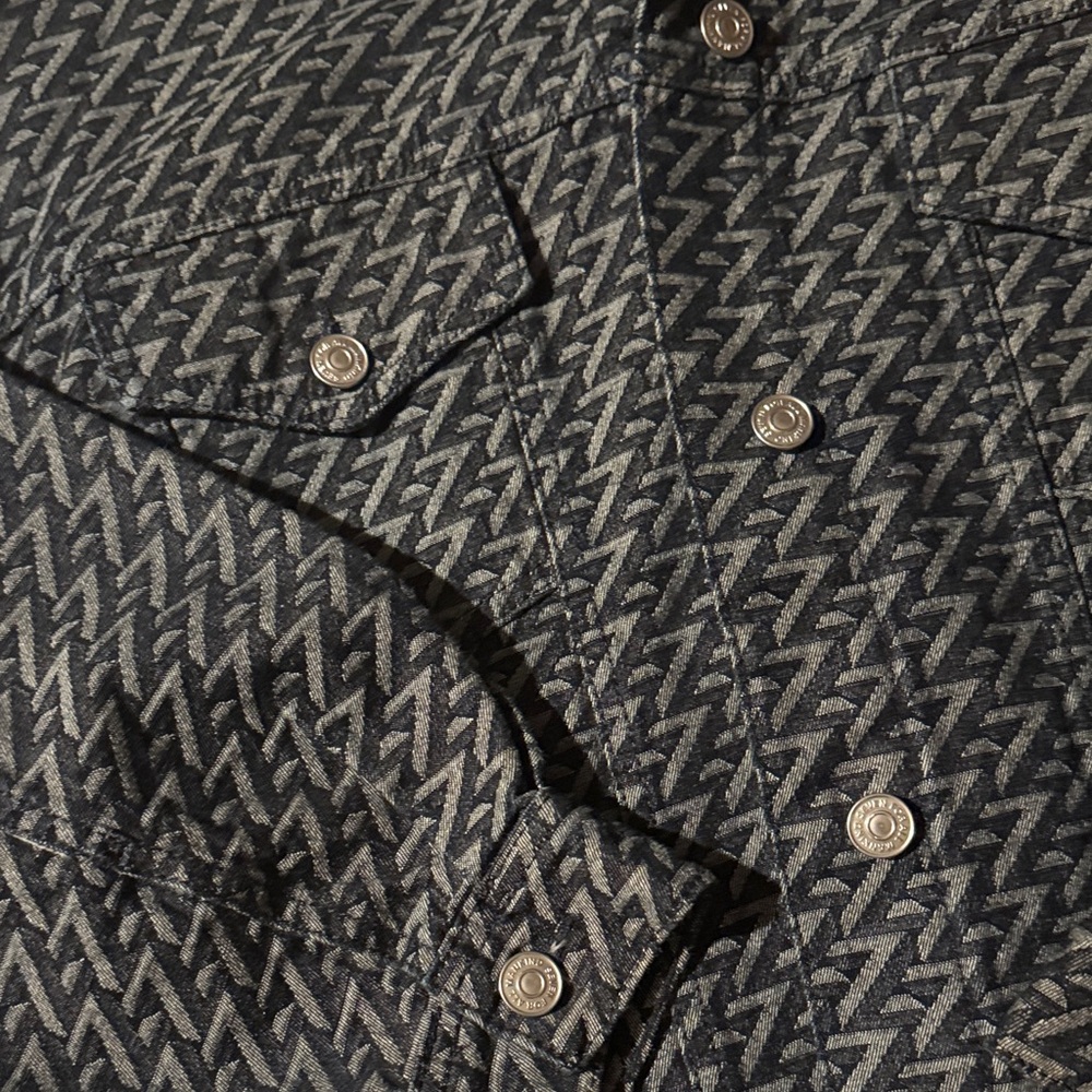 7 For All Mankind Black and Gray Textured Jacket - Picture 7 of 10